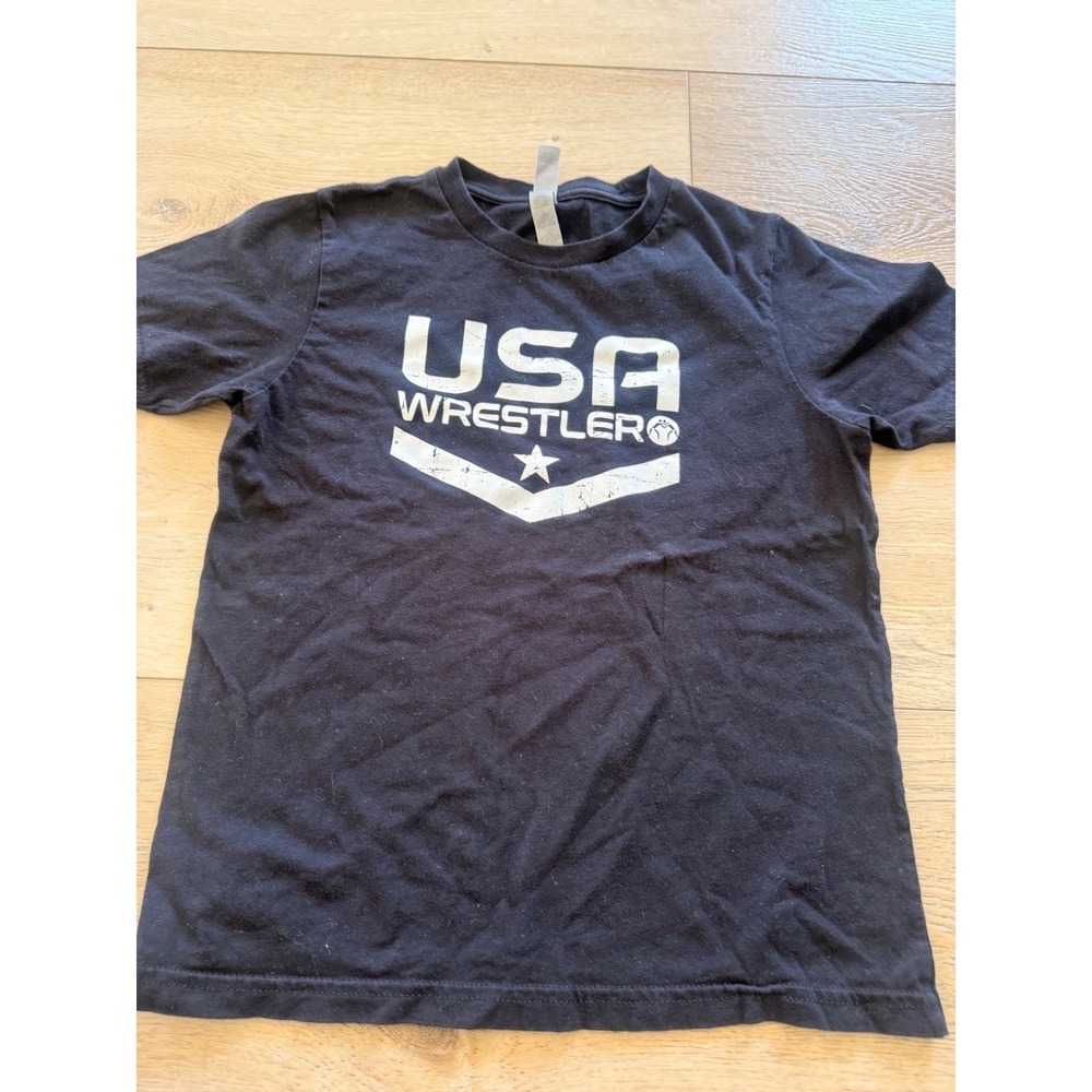 Next Level USA Wrestling T-Shirt Kids Size M 8 Black Graphic 353